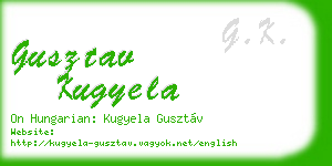 gusztav kugyela business card